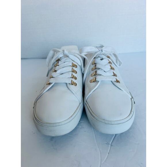 Tommy Hilfiger Classic Tennis Vegan White Gold Low Top Sneaker Shoes Sz 8.5M - Picture 4 of 11